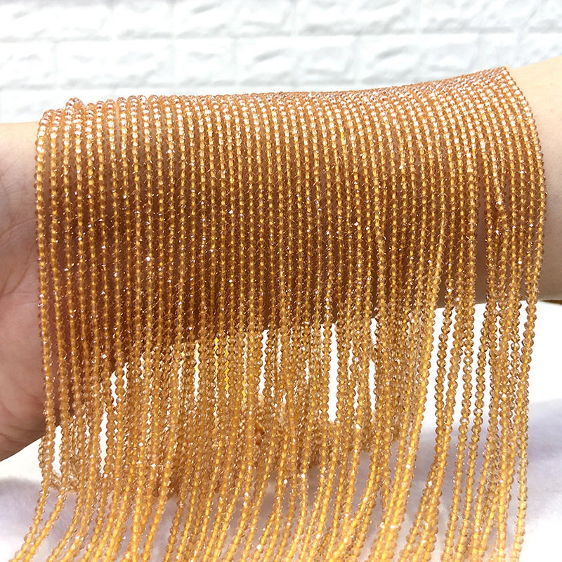 Factory Direct Supply Champagne Color Spinel Earrings Necklace Facet round Beads Micro Glass Bead Scattered Beads Door Curtain Crystal Beads String
