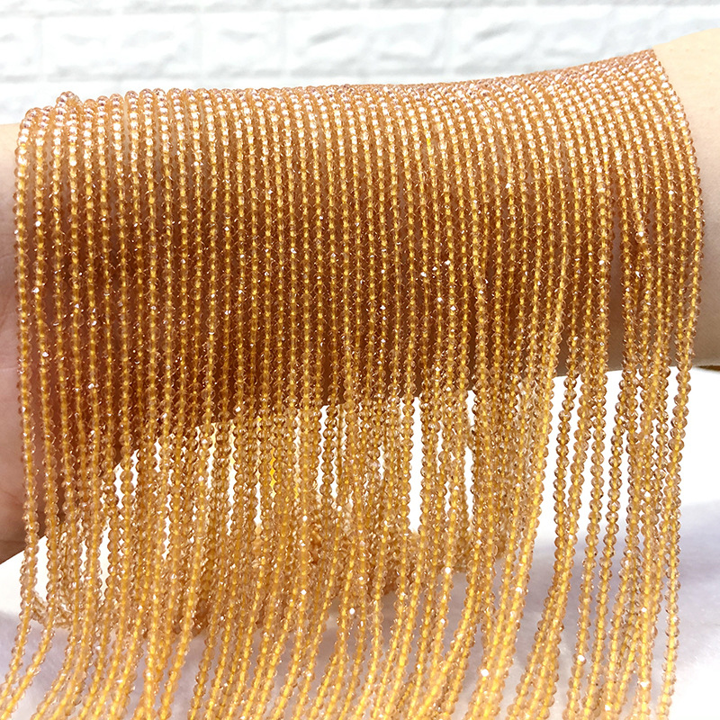 Factory Direct Supply Champagne Color Spinel Earrings Necklace Facet round Beads Micro Glass Bead Scattered Beads Door Curtain Crystal Beads String