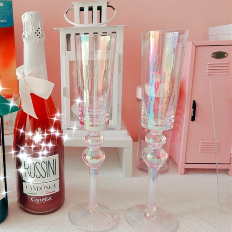 Streamer Rainbow Champagne Glass Crystal Glass Sparkling Wine Glass Dessert Wine Glass Sparkling Wine Cup Ritual Goblet