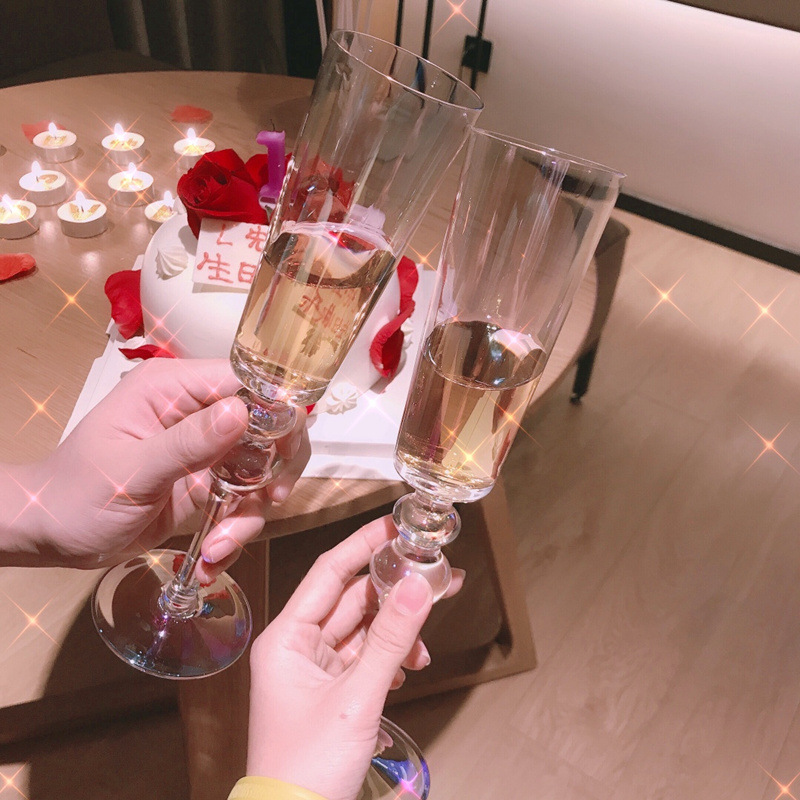 Streamer Rainbow Champagne Glass Crystal Glass Sparkling Wine Glass Dessert Wine Glass Sparkling Wine Cup Ritual Goblet