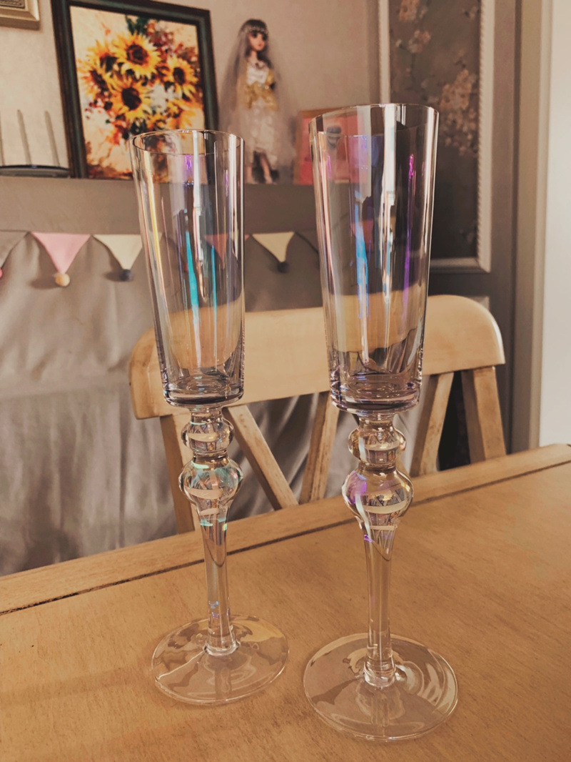 Streamer Rainbow Champagne Glass Crystal Glass Sparkling Wine Glass Dessert Wine Glass Sparkling Wine Cup Ritual Goblet