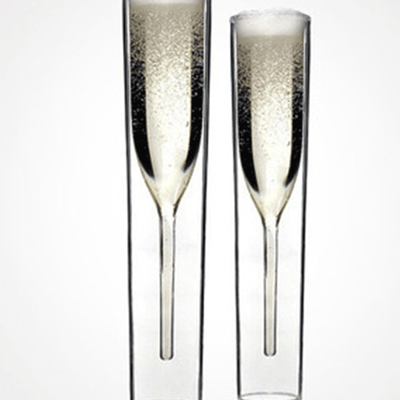 Transparent Creative Double Layer Glass Cup Creative Double Layer Champagne Cup Borosilicate Double Layer Glass Cup