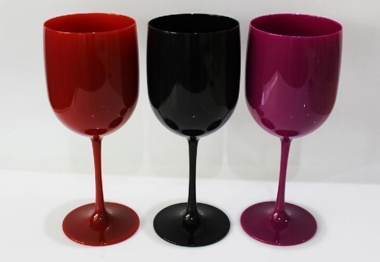Pink Red Wine Glass Plastic Red Wine Goblet Food Grade as Acrylic PS Plastic Champagne Glass Plastic Juice Cup