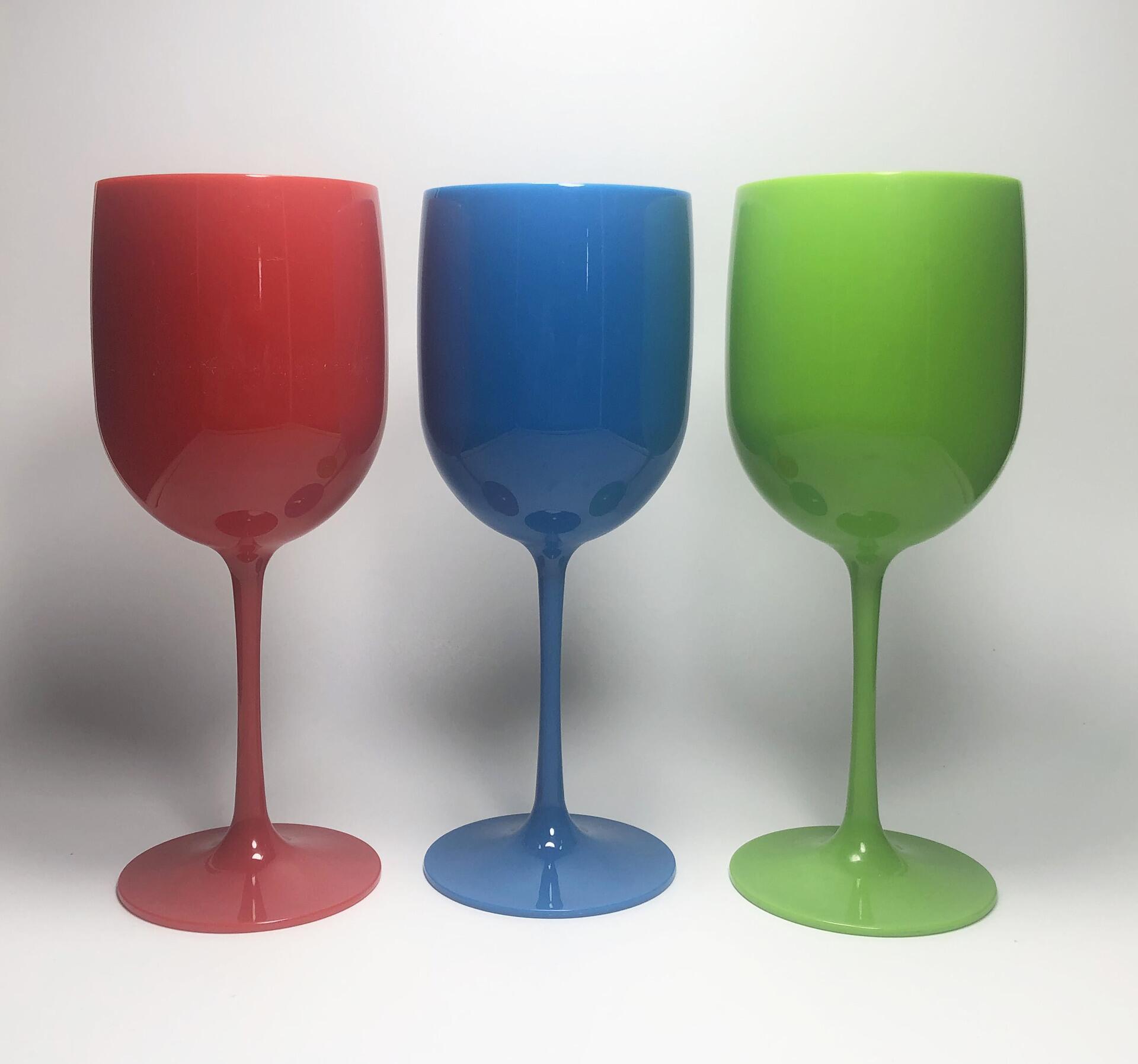 Pink Red Wine Glass Plastic Red Wine Goblet Food Grade as Acrylic PS Plastic Champagne Glass Plastic Juice Cup