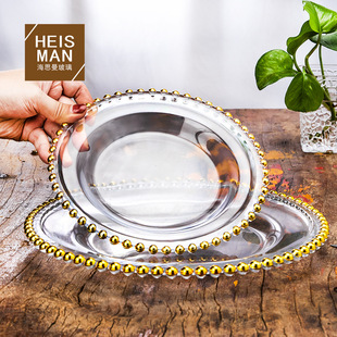 European-Style Gold Rod Crystal Goblet Creative Ion-Plated Wine Glass Western Wine Set Champagne Glass Factory Direct Sales
