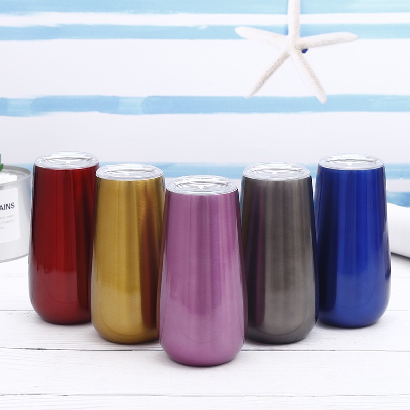 Foreign Trade Straight Hair Stainless Steel Egg Shell Cup Creative Beer Champagne Glass Wine Thermos Cup Fashion Student Portable Teapot