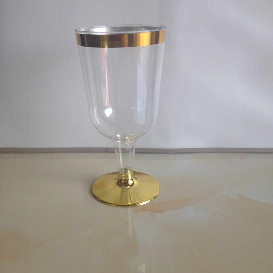 Disposable Goblet High-Grade Plastic Wine Glass Golden Edge Silver Champagne Glass Rose Gold Wine Glass Plastic Disposable Goblet High-Grade Plastic Wine Glass Golden Edge Silver Champagne Glass Rose Gold Wine Glass Plastic