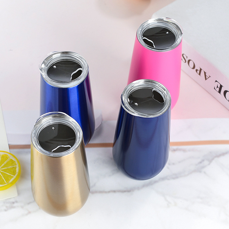 Necessities Champagne Glass Stainless Steel Red Wine Glass Beer Steins 6Oz Vacuum Insulated Wine Glass Egg Shell Cup