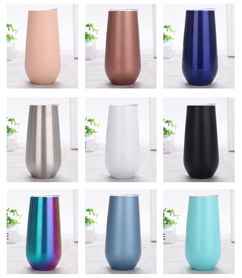 Necessities Champagne Glass Stainless Steel Red Wine Glass Beer Steins 6Oz Vacuum Insulated Wine Glass Egg Shell Cup