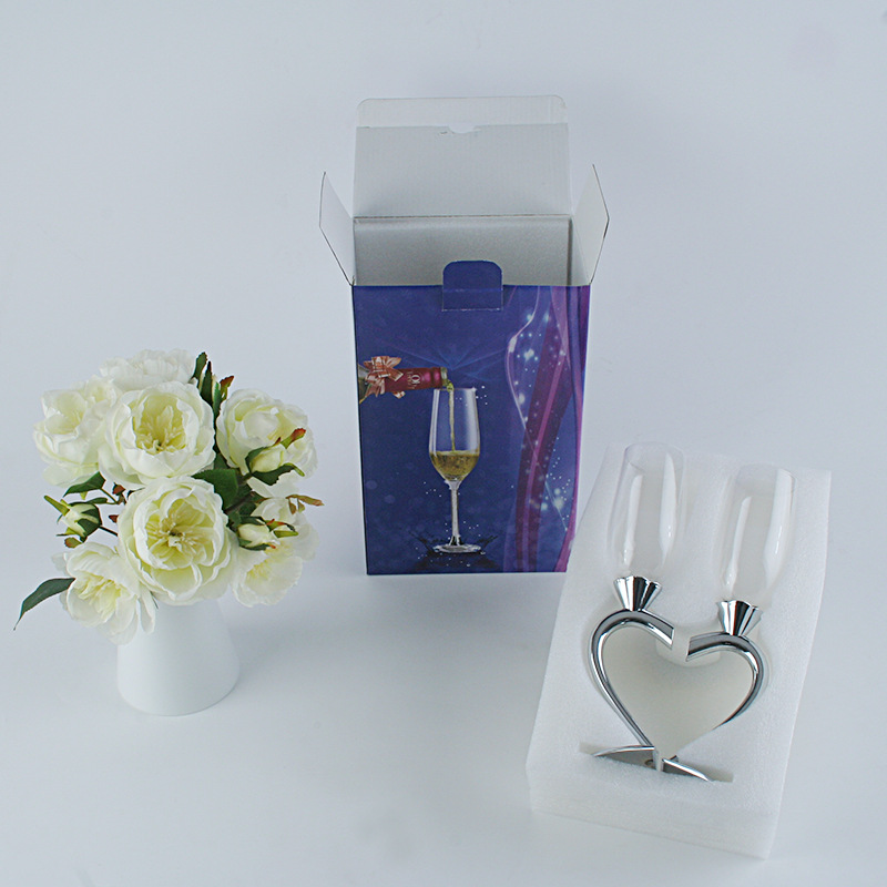 Heart-Shaped Crystal Champagne Set Couple Cups Wedding Favors Pie Couple Cups Crystal Glass Cup Bar Supplies Goblet