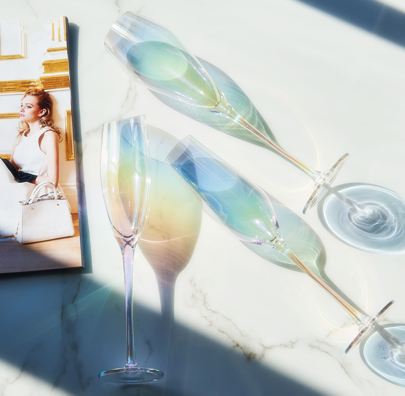 Celebrity Goblet Rainbow Cup Colorful Crystal Champagne Glass Color Red Wine Glass Creative Ion Plating Wine Glass