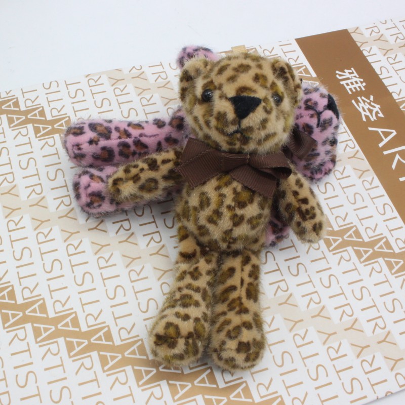Creative Leopard Bow Tie Teddy Bear Doll DIY Keychain Handbag Pendant Wedding Promotion Gift Plush Toy Creative Leopard Bow Tie Teddy Bear Doll DIY Keychain Handbag Pendant Wedding Promotion Gift Plush Toy