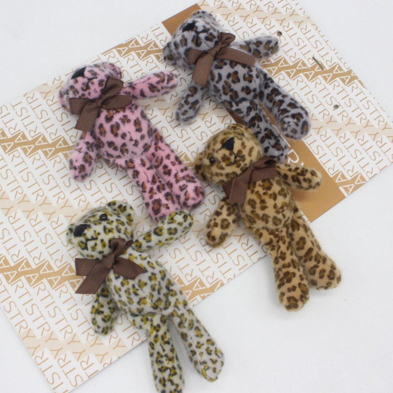 Creative Leopard Bow Tie Teddy Bear Doll DIY Keychain Handbag Pendant Wedding Promotion Gift Plush Toy Creative Leopard Bow Tie Teddy Bear Doll DIY Keychain Handbag Pendant Wedding Promotion Gift Plush Toy