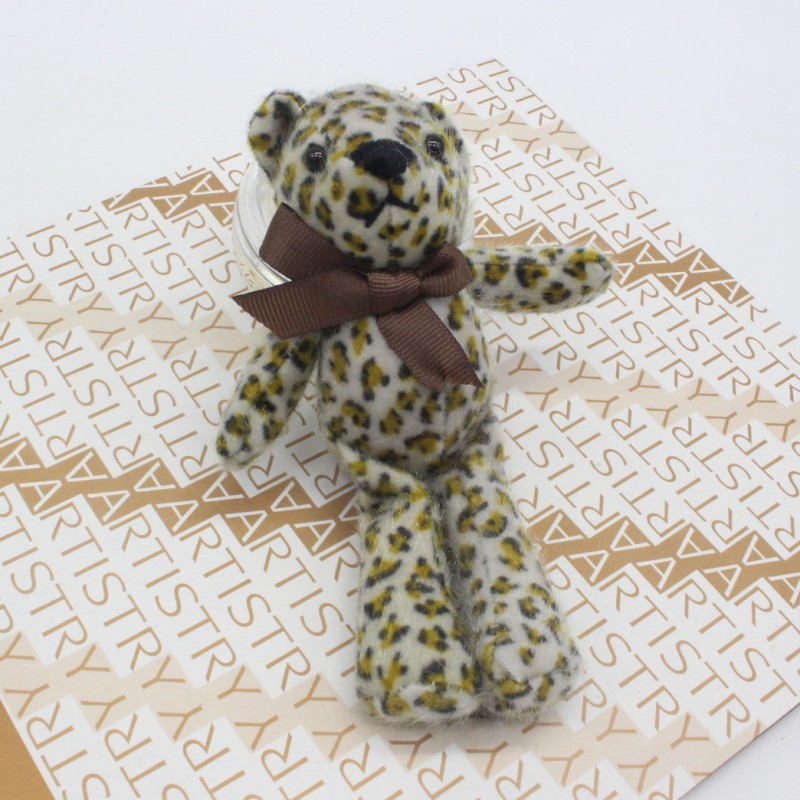 Creative Leopard Bow Tie Teddy Bear Doll DIY Keychain Handbag Pendant Wedding Promotion Gift Plush Toy Creative Leopard Bow Tie Teddy Bear Doll DIY Keychain Handbag Pendant Wedding Promotion Gift Plush Toy