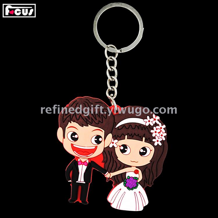 PVC Hot Silicone Environmental Protection Double-Sided Wedding Celebration Gift Keychain Soft Glue Epoxy Keychain Factory PVC Hot Silicone Environmental Protection Double-Sided Wedding Celebration Gift Keychain Soft Glue Epoxy Keychain Factory