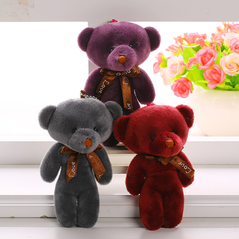 Paula Human Bear Accessories Plush Little Bear Doll 12cm Cell Phone Bag Keychain Pendant Wedding Throws Customization