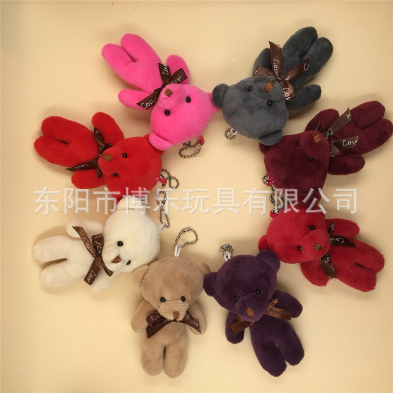 Paula Human Bear Accessories Plush Little Bear Doll 12cm Cell Phone Bag Keychain Pendant Wedding Throws Customization