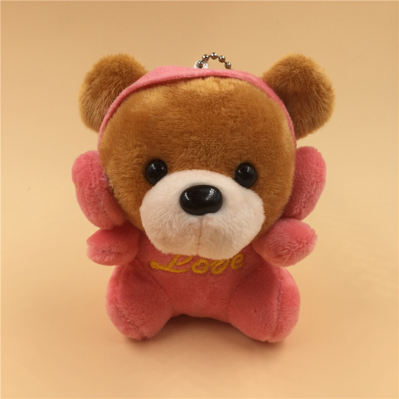 Paula Creative Headset Bear Plush Toy Headset Rabbit Plush Pendant Keychain Wedding Throws Claw Machine Doll Batch