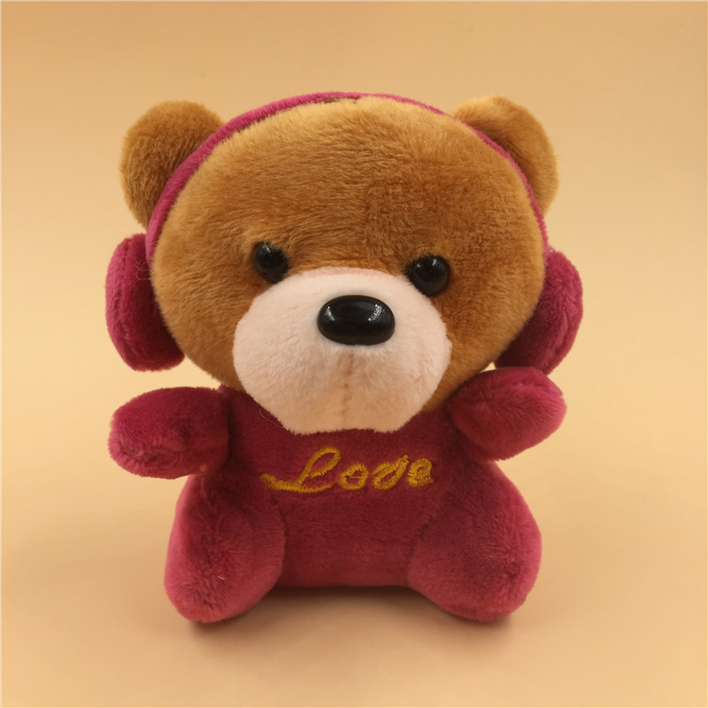 Paula Creative Headset Bear Plush Toy Headset Rabbit Plush Pendant Keychain Wedding Throws Claw Machine Doll Batch