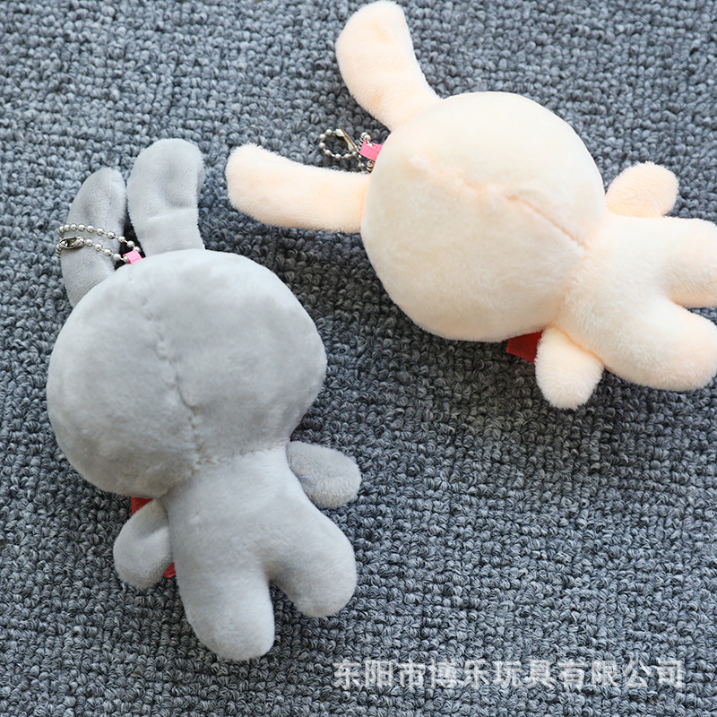 Paula Cartoon Rabbit Little Doll Plush Toy Bow Tie Bunny Pendant Keychain Color Rabbit Wedding Throws