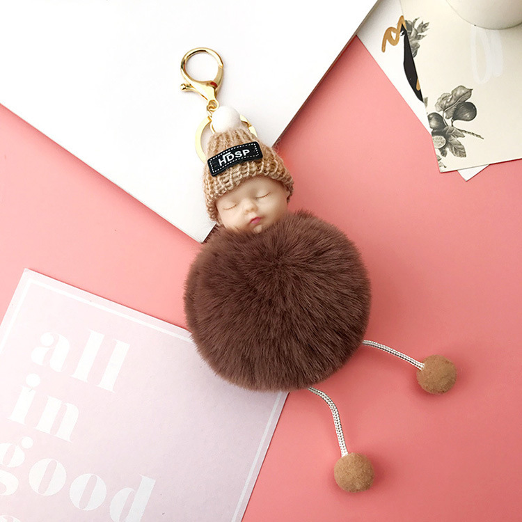 Cute Cartoon Woolen Cap Cute Sleeping Doll Keychain Furry Toy Bag Package Pendant Wedding Gift Wedding Keychain Cute Cartoon Woolen Cap Cute Sleeping Doll Keychain Furry Toy Bag Package Pendant Wedding Gift Wedding Keychain