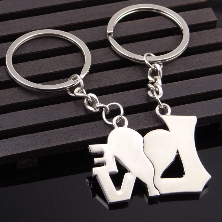 Wedding Keychain Factory Wholesale Heart-Shaped Couple Keychain Qixi Pendant Wedding Banquet Marriage Gift