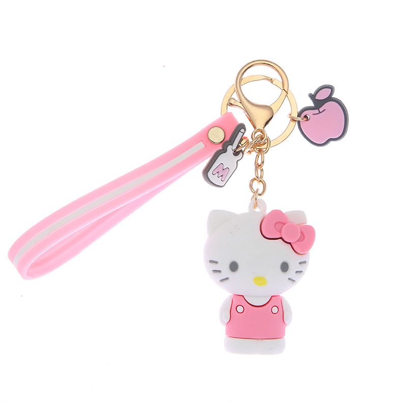 Wedding Keychain Melody Big Ear Dog Kuromi Pom Pom Purin Cartoon Silicone PVC Key Chain School Bag Pendant Gift