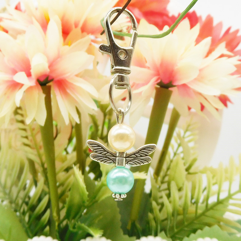 Creative Guardian Angel Wings Keychain Baby Baptism Party Supplies Wedding Birthday Gift Metal Keychains