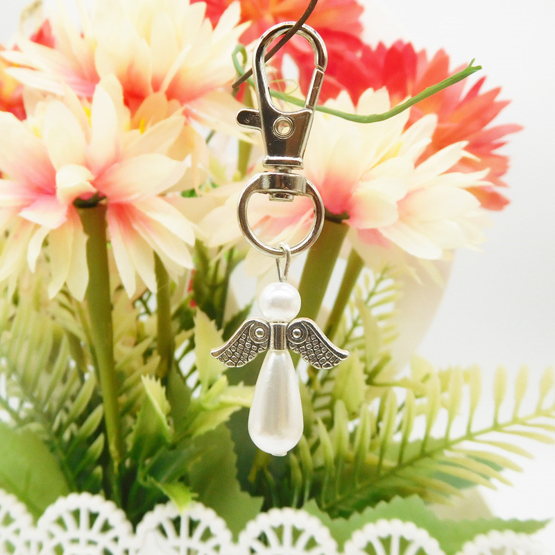 Creative Guardian Angel Wings Keychain Baby Baptism Party Supplies Wedding Birthday Gift Metal Keychains