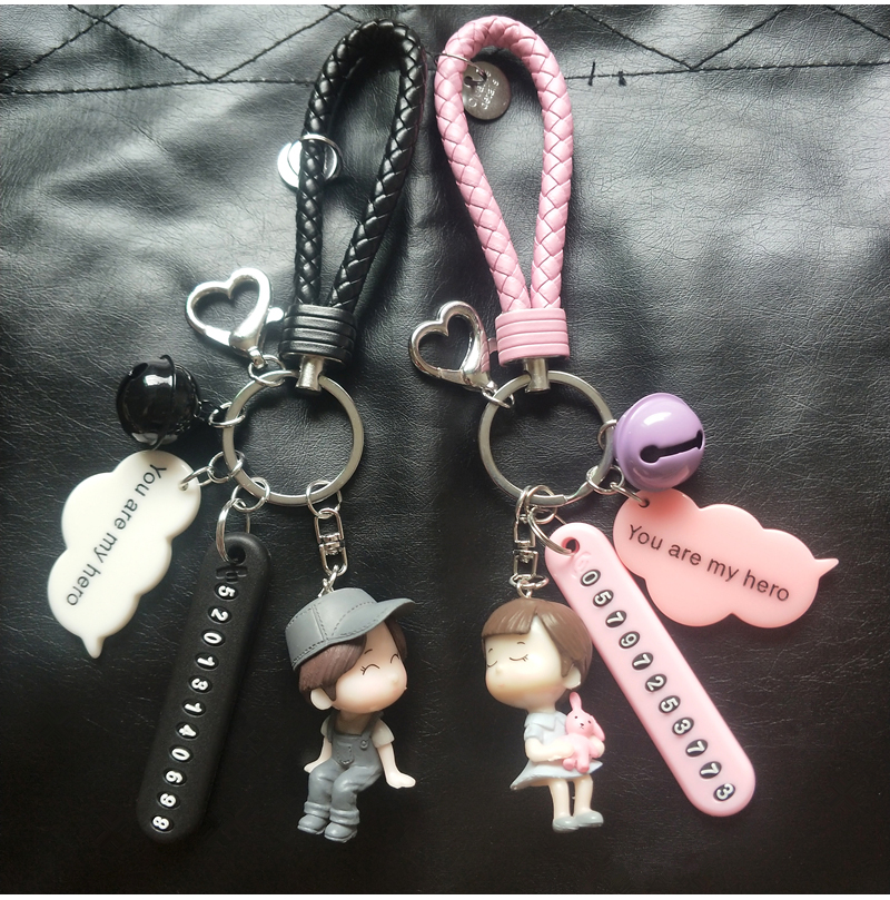 Wedding Keychain Gift Simple Wedding Heart-Lost Circle Series Couple Pendant Key Chain Anti-Number Plate Korean Style Wedding Keychain Gift Simple Wedding Heart-Lost Circle Series Couple Pendant Key Chain Anti-Number Plate Korean Style