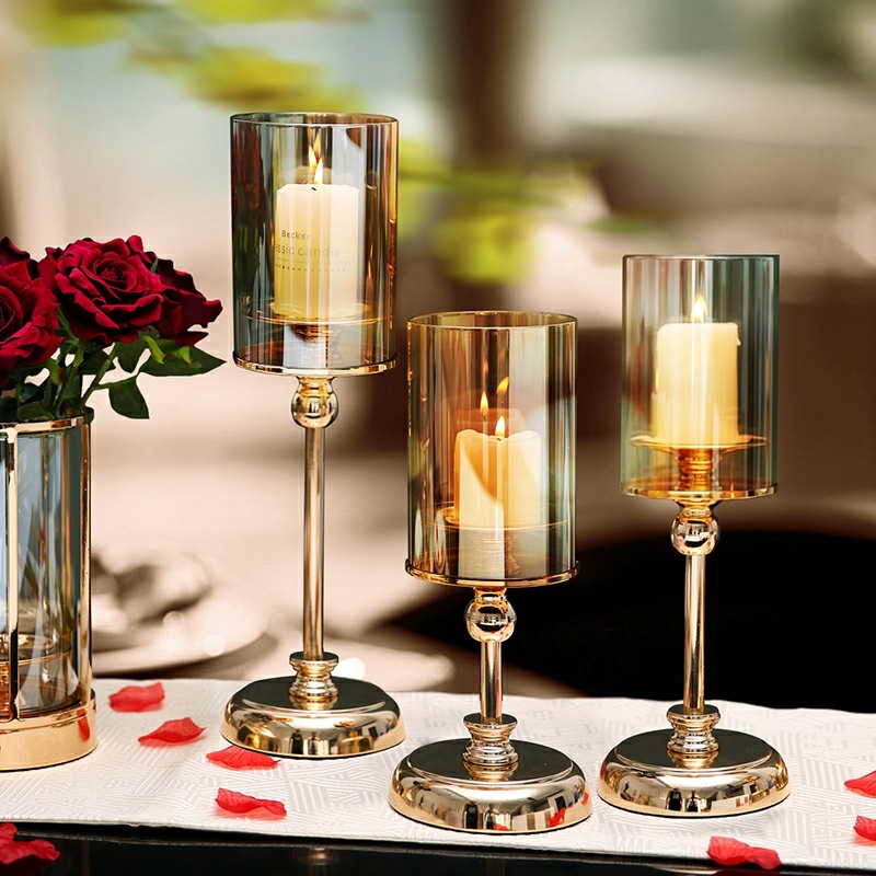 Light Luxury Candle Holder Nordic Retro Romantic Dining Table Candlelight Dinner Props Candleholder