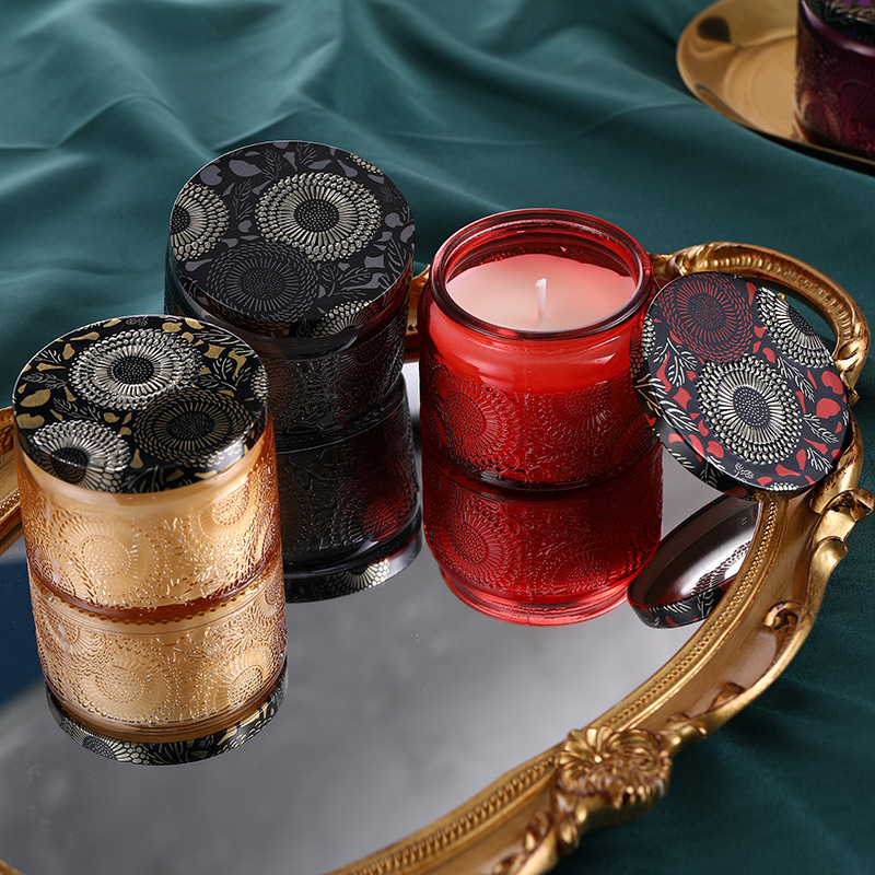 Rotating Candlestick Aromatherapy Candle with Tray Romantic Revolving Scenic Lantern European Candleholder