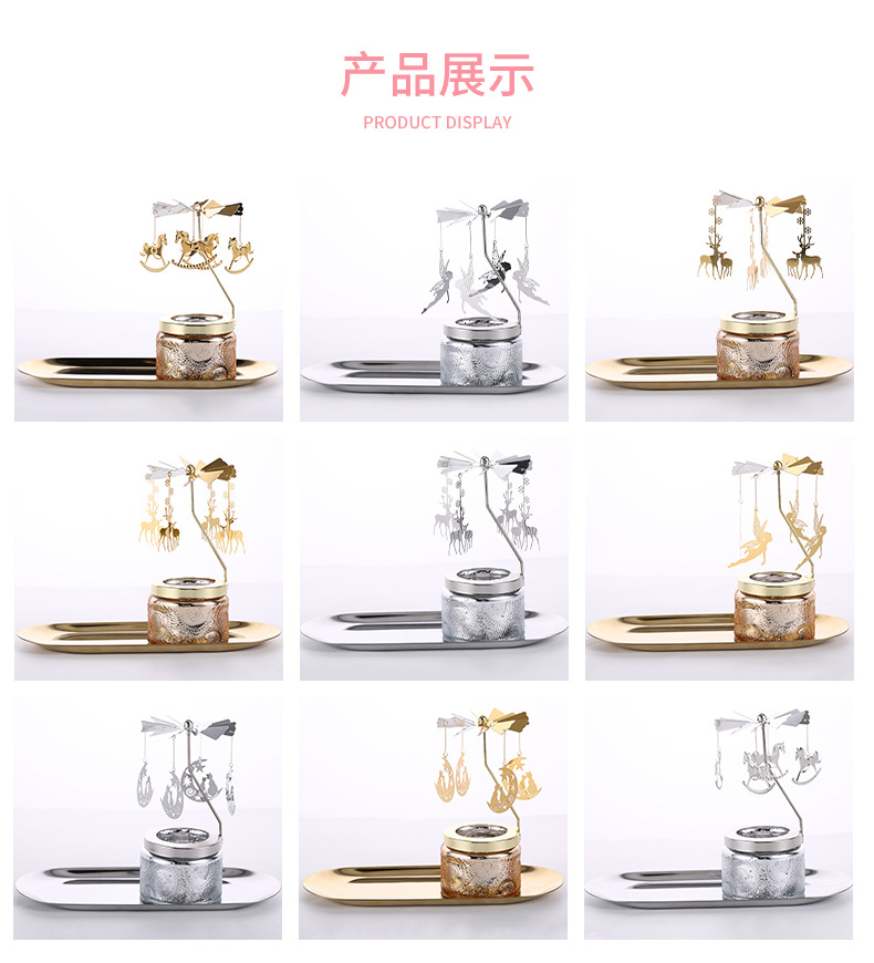 Rotating Candlestick Aromatherapy Candle with Tray Romantic Revolving Scenic Lantern European Candleholder Rotating Candlestick Aromatherapy Candle with Tray Romantic Revolving Scenic Lantern European Candleholder