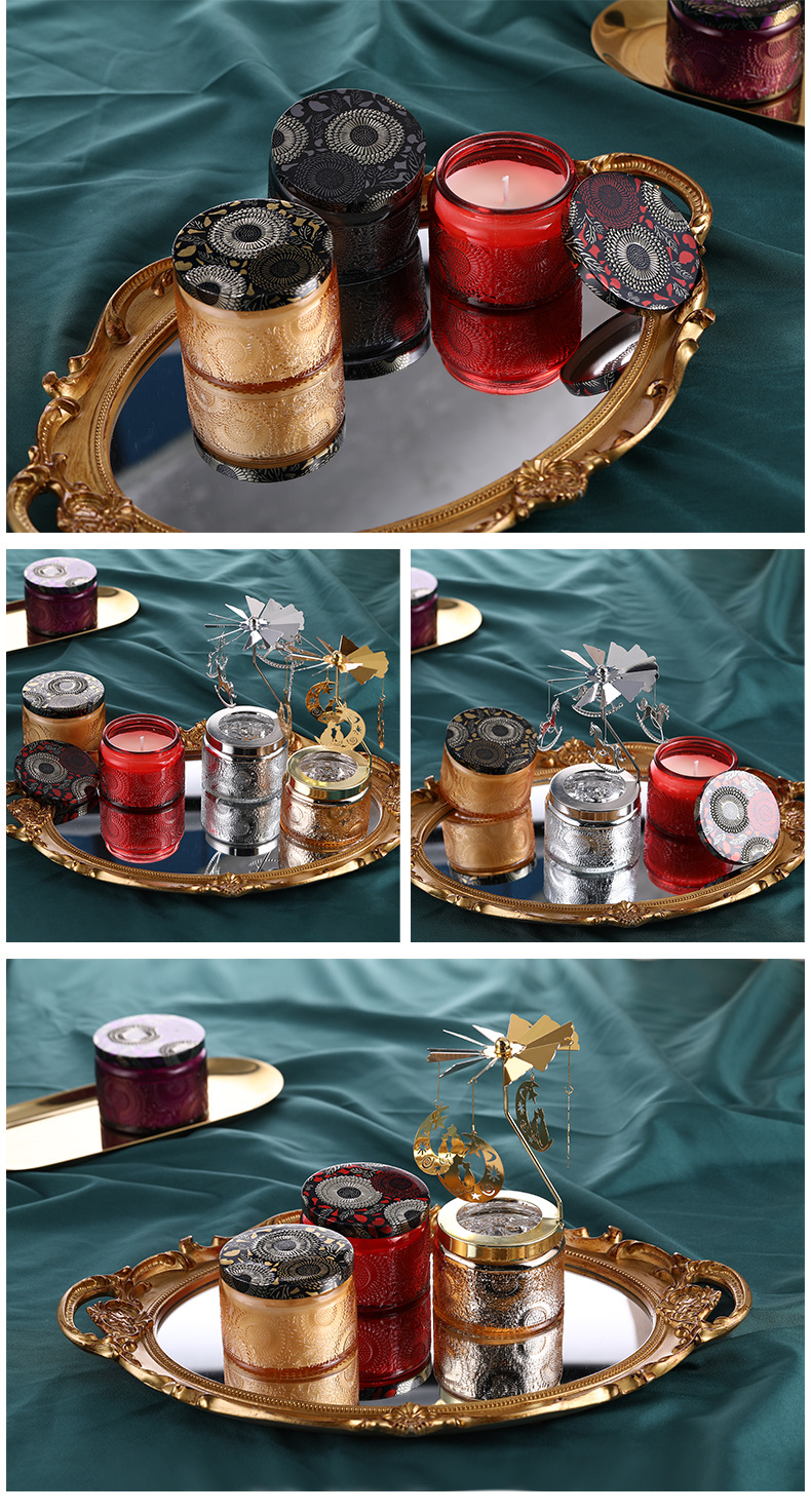 Rotating Candlestick Aromatherapy Candle with Tray Romantic Revolving Scenic Lantern European Candleholder Rotating Candlestick Aromatherapy Candle with Tray Romantic Revolving Scenic Lantern European Candleholder