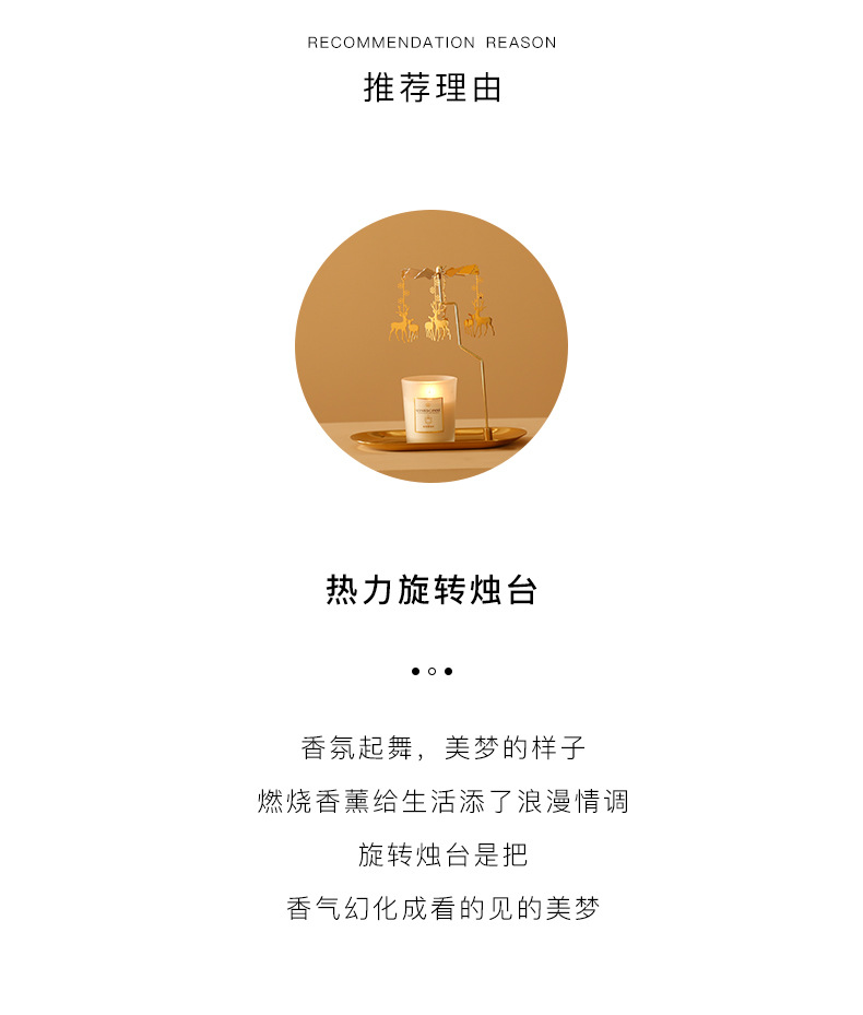 Rotating Candlestick Aromatherapy Candle with Tray Romantic Revolving Scenic Lantern European Candleholder