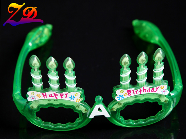 Factory direct music birthday candle glasses LED flash glasses glow glasses glow glasses