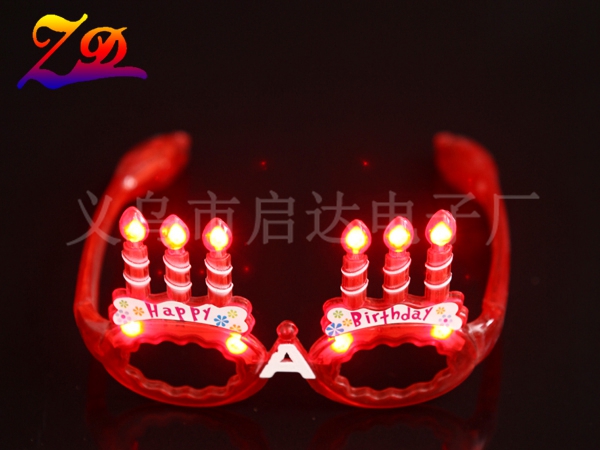 Factory direct music birthday candle glasses LED flash glasses glow glasses glow glasses