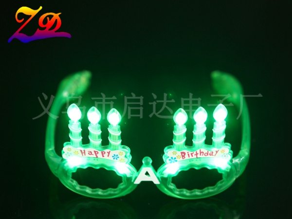 Factory direct music birthday candle glasses LED flash glasses glow glasses glow glasses