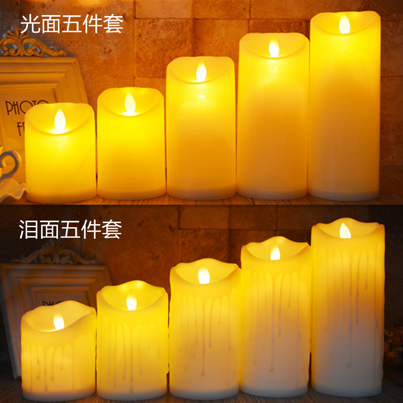Glow Candle  Lamp Cylindrical Christmas Halloween Home Wedding Script Kill Emulational Decoration Props