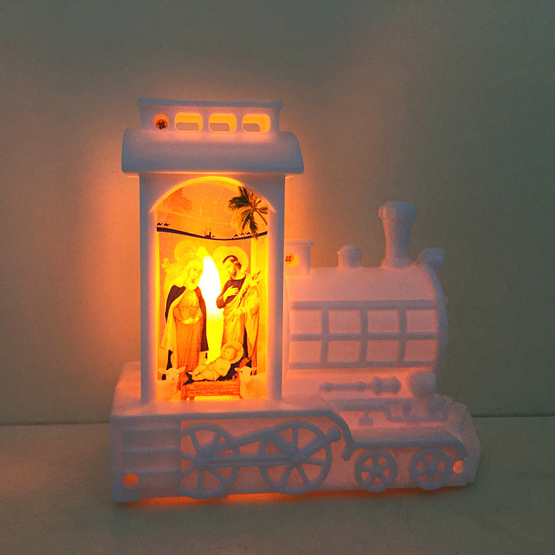 Factory Direct Sales Hot Small Wind Lamp Craft Desktop Decoration Candle Lamp Led Creative Glow Locomotive Night Light