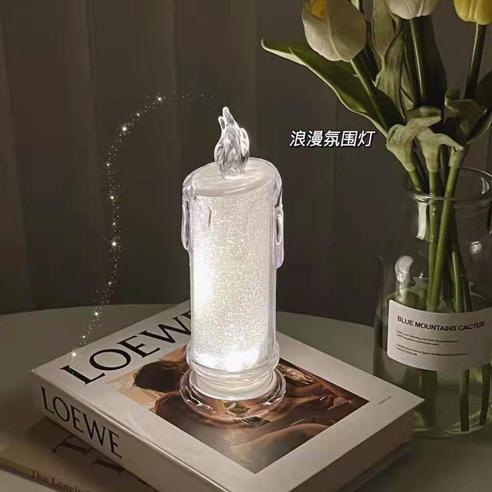 Glow Candle  Acrylic Tears Electronic Candle Creation Holiday Gifts Present Scene Layout Restaurant Ornament