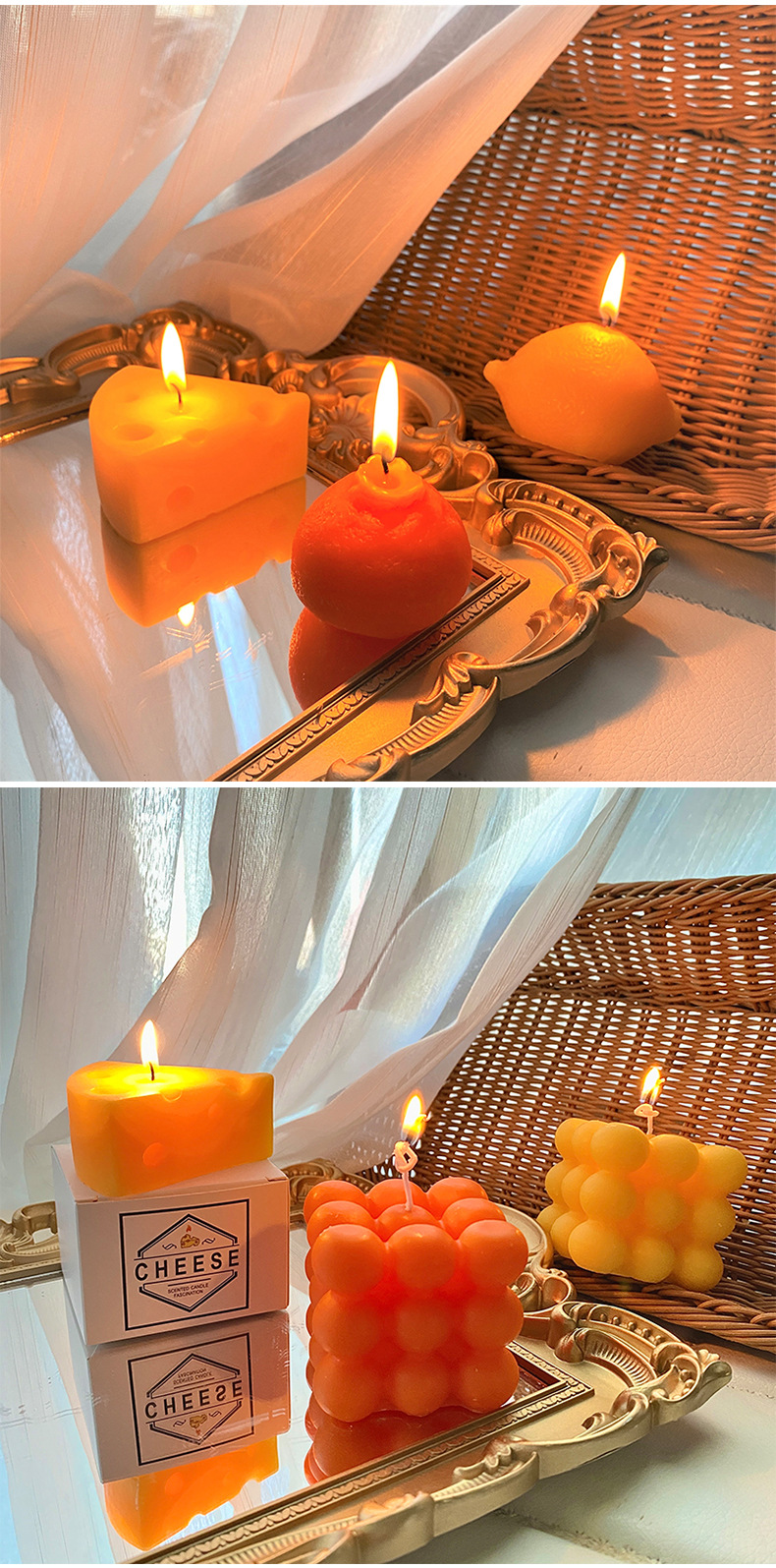 Glow Candle Soy Wax Aromatherapy Candle Indoor Home Decoration Photo Props Hand Gift Christmas Tangerine Candle
