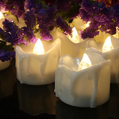 Glow Candle  Concave Wave Mouth Timing Electric Candle Lamp Christmas Decoration LED Candle Timing Function