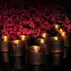 Glow Candle  Concave Wave Mouth Timing Electric Candle Lamp Christmas Decoration LED Candle Timing Function