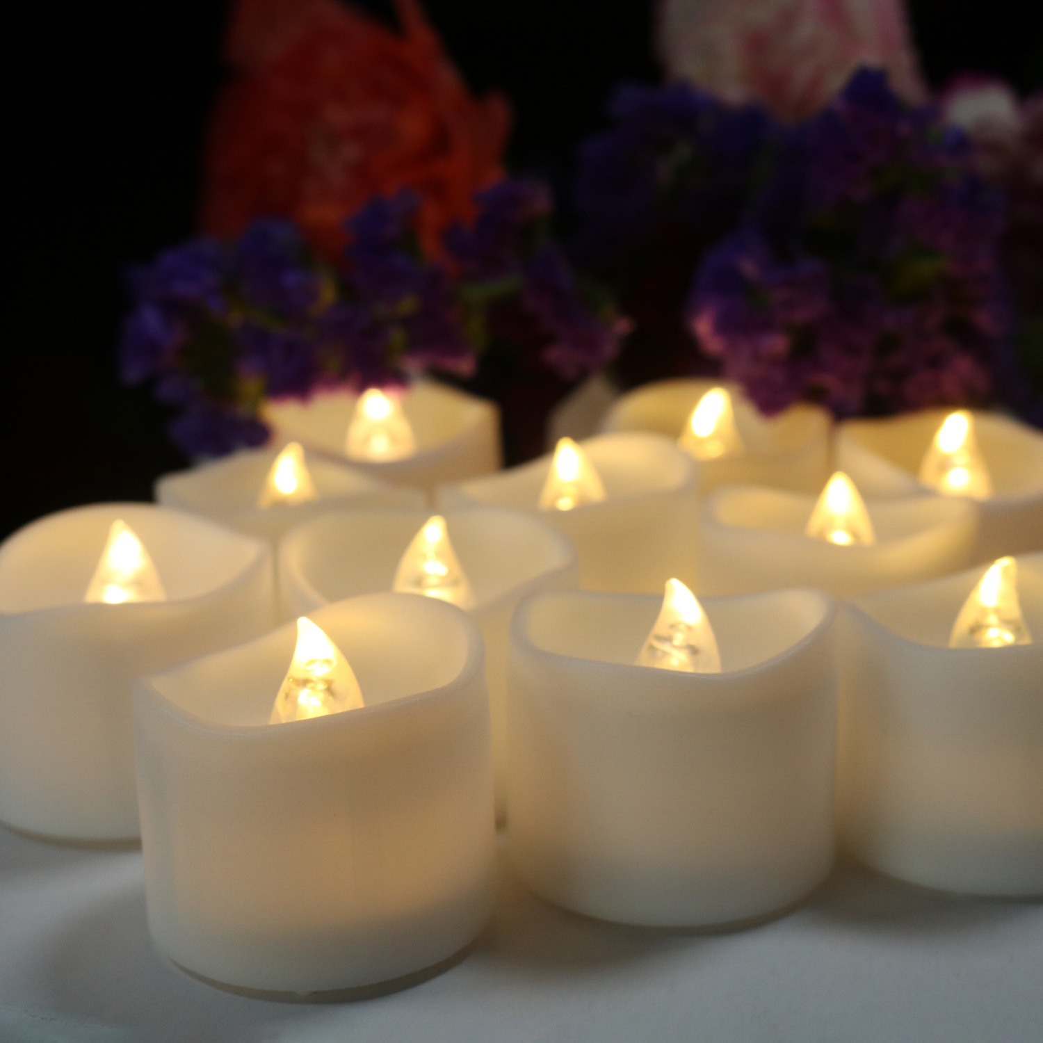 Glow Candle  Concave Wave Mouth Timing Electric Candle Lamp Christmas Decoration LED Candle Timing Function