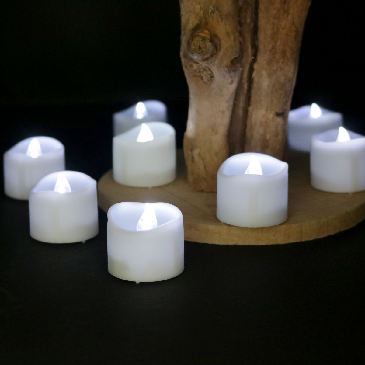 Glow Candle  Concave Wave Mouth Timing Electric Candle Lamp Christmas Decoration LED Candle Timing Function