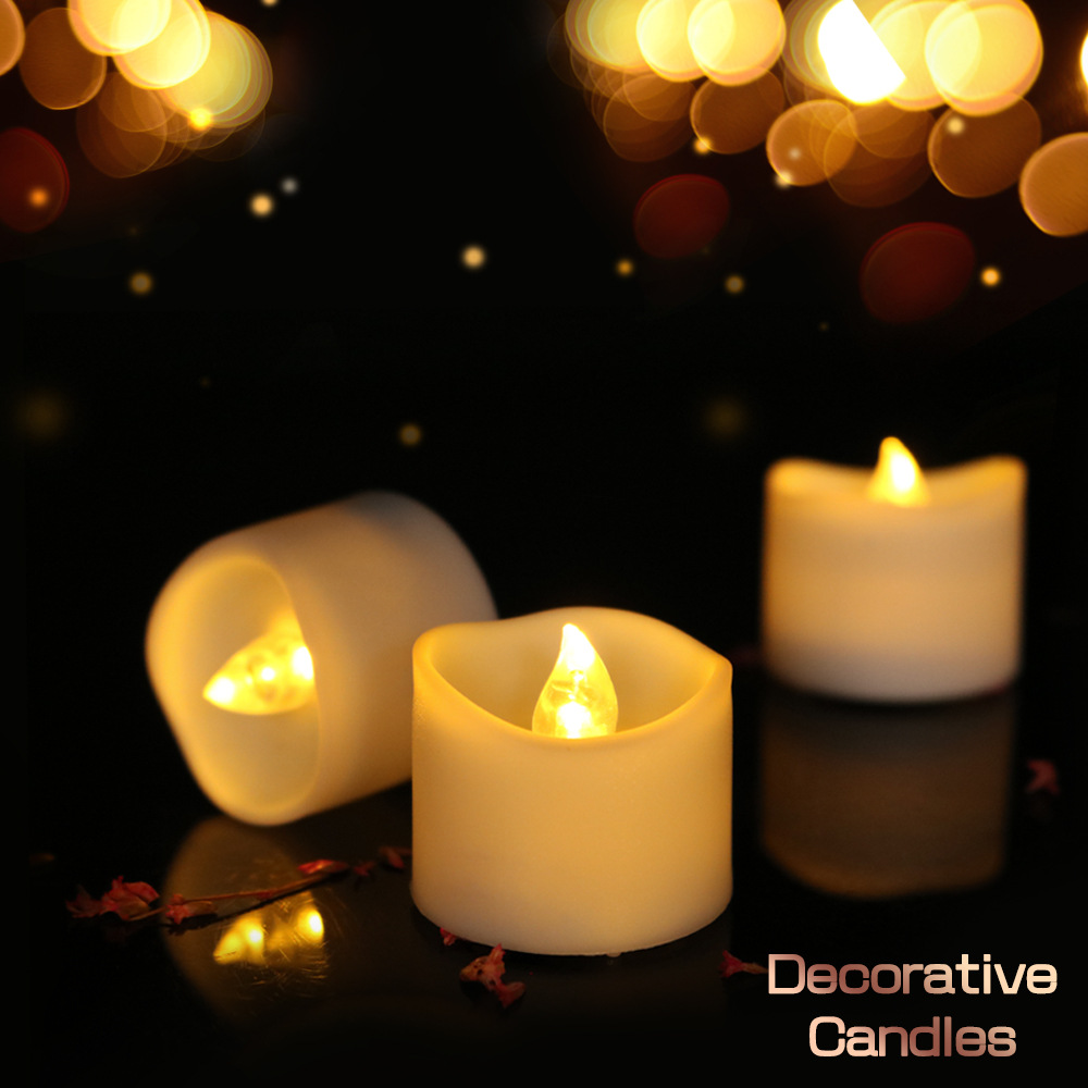 Glow Candle  Concave Wave Mouth Timing Electric Candle Lamp Christmas Decoration LED Candle Timing Function
