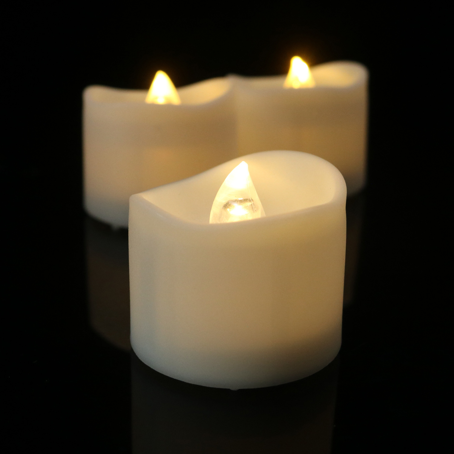 Glow Candle  Concave Wave Mouth Timing Electric Candle Lamp Christmas Decoration LED Candle Timing Function