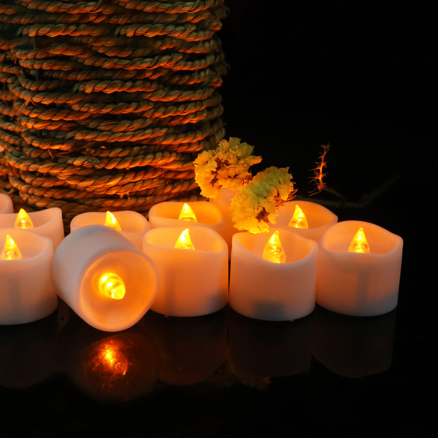 Glow Candle  Concave Wave Mouth Timing Electric Candle Lamp Christmas Decoration LED Candle Timing Function