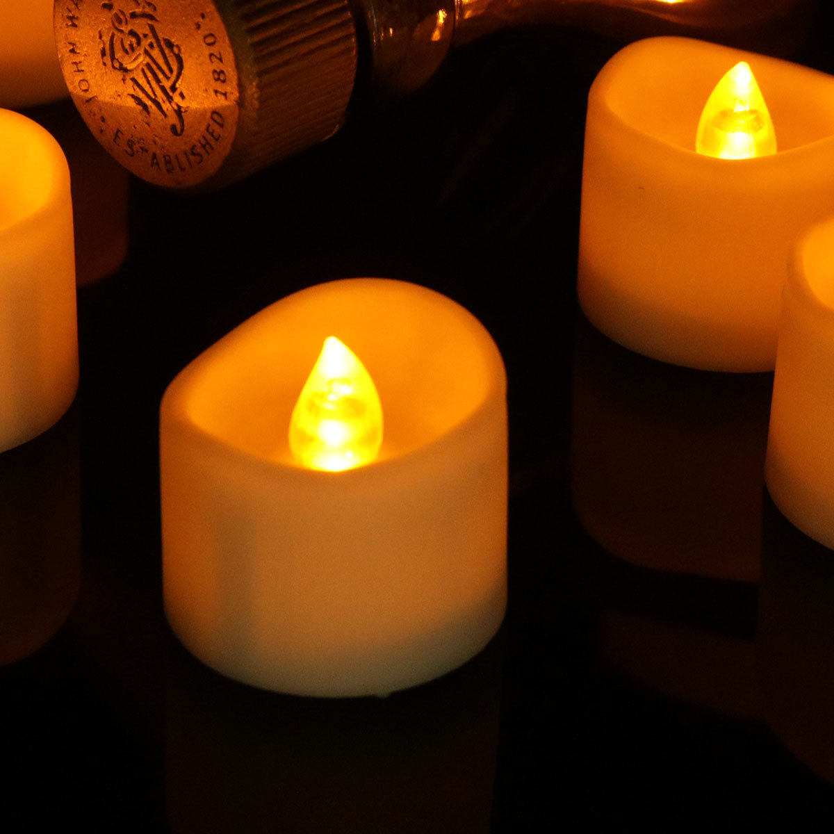 Glow Candle  Concave Wave Mouth Timing Electric Candle Lamp Christmas Decoration LED Candle Timing Function